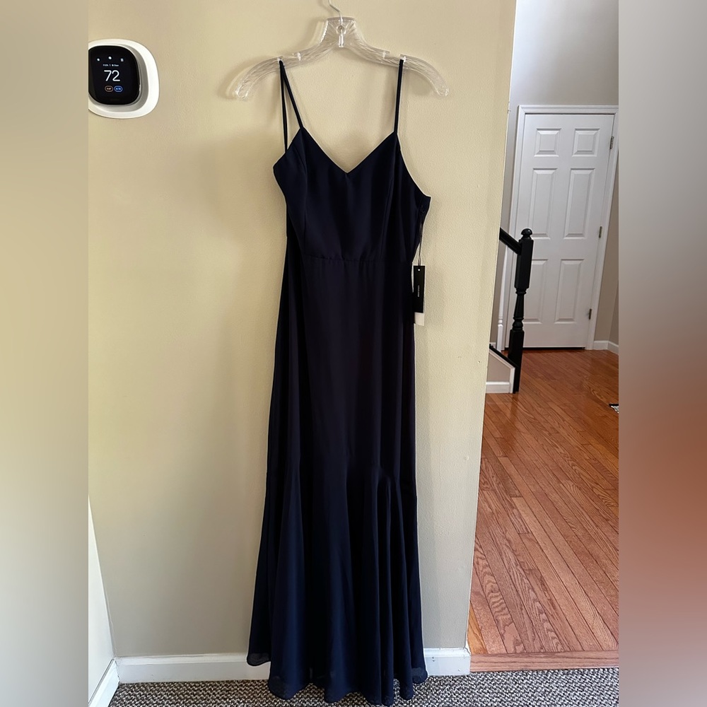 NWT Lulu's Navy Blue Floor-Length Dress